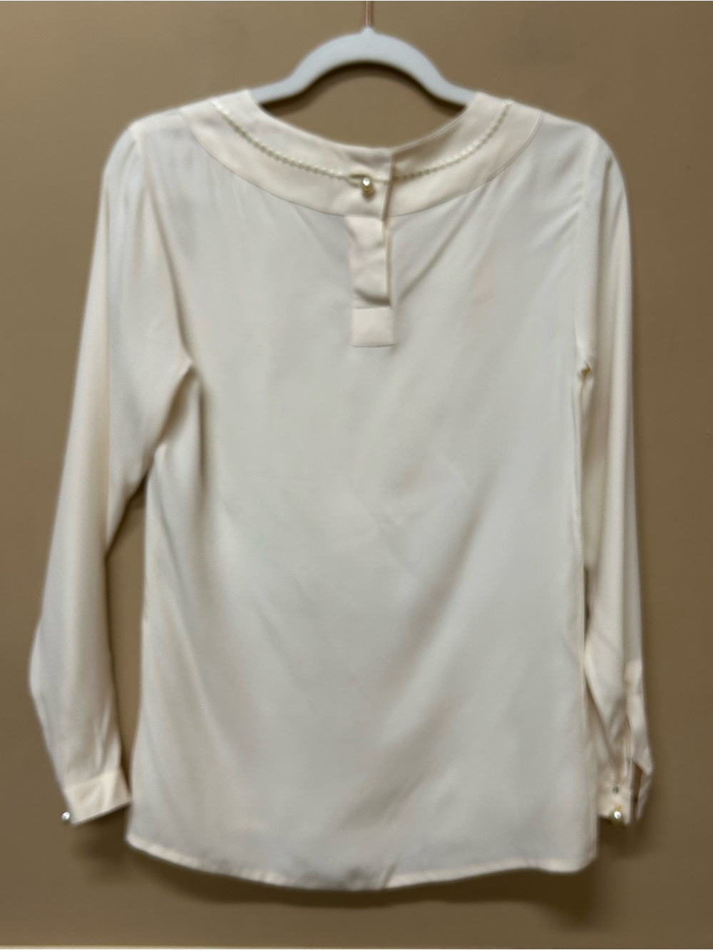 VTG CHANEL Womens Ivory Silk Blouse trompe l'oeil Embroirdered Size 34 - Picture 2 of 8